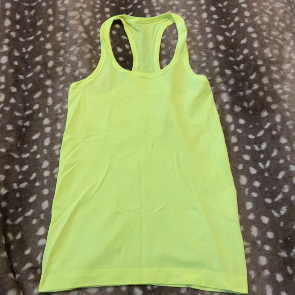 Neon yellow lululemon tank top